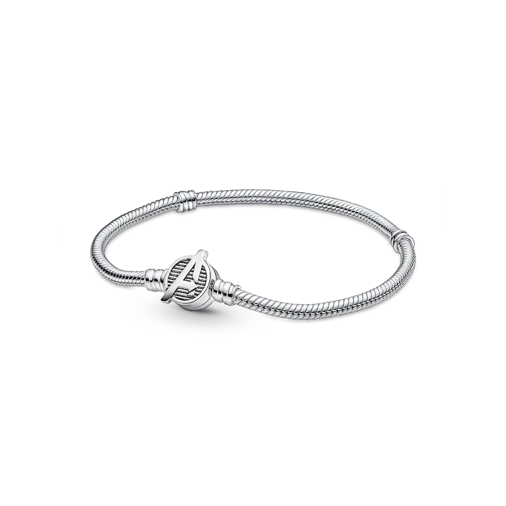 Pandora Moments Marvel The Avengers Logo Clasp Snake Chain Bracelet