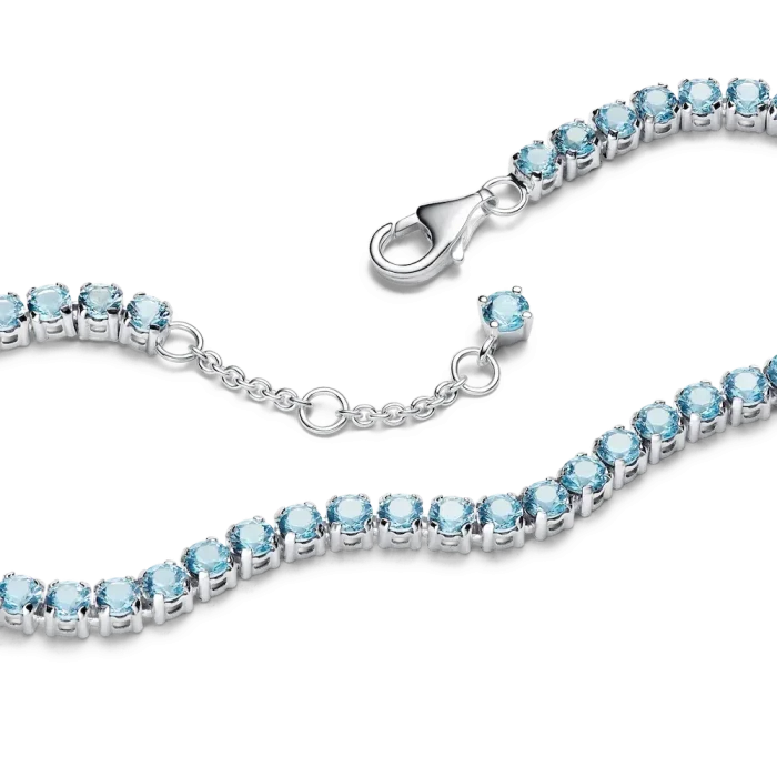 Sparkling Light Blue Tennis Bracelet - Image 5