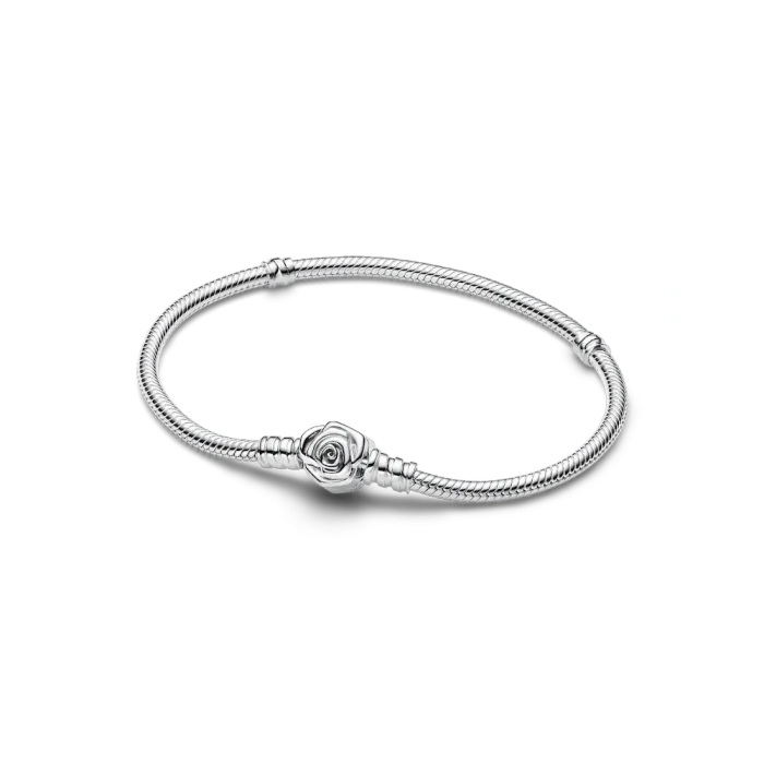 Pandora Moments Rose in Bloom Clasp Snake Chain Bracelet - Image 2