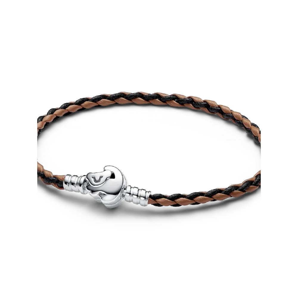 Disney The Lion King Clasp Pandora Moments Braided Leather Bracelet