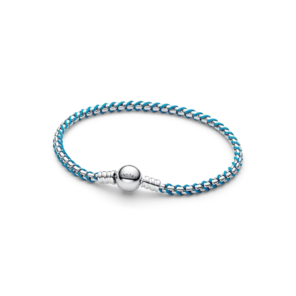 593816C01_RGB.webp Blue Cord Snake Chain Bracelet - Image 1