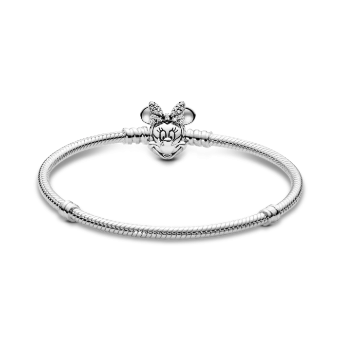 Disney Pandora Moments Pavé Minnie Mouse Clasp Snake Chain Bracelet - Image 5