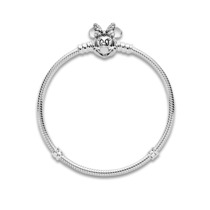 Disney Pandora Moments Pavé Minnie Mouse Clasp Snake Chain Bracelet - Image 6
