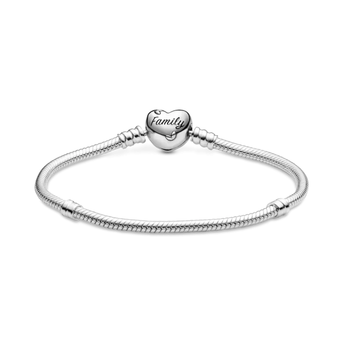 Pandora Moments Family Tree Heart Clasp Snake Chain Bracelet - Image 6