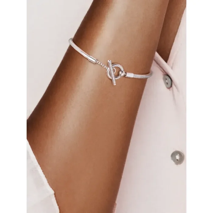 Pandora Moments T-Bar Snake Chain Bracelet - Image 4