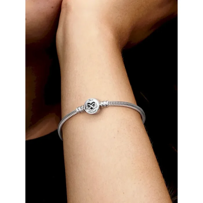 FINAL SALE - Pandora Moments Heart Infinity Clasp Snake Chain Bracelet - Image 2