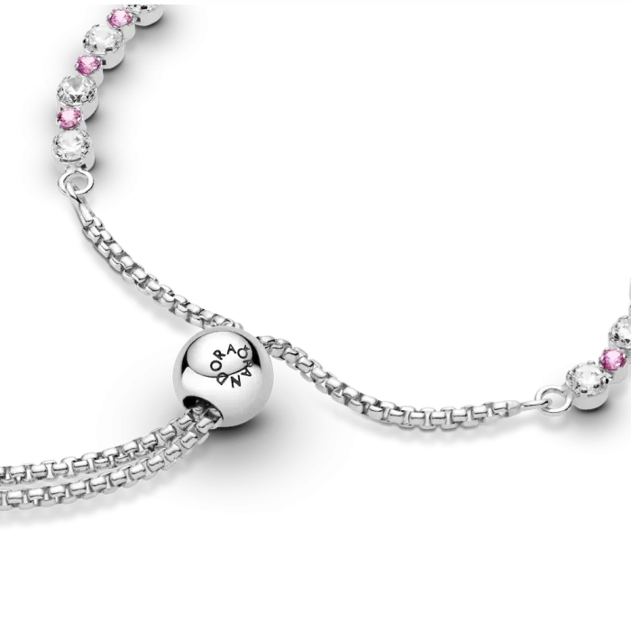Pink & Clear Sparkle Slider Bracelet - Image 2