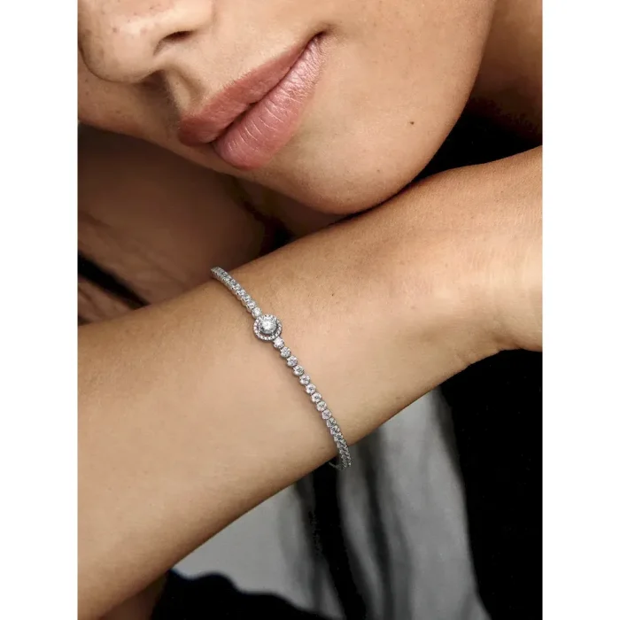 Sparkling Halo Tennis Bracelet - Image 2