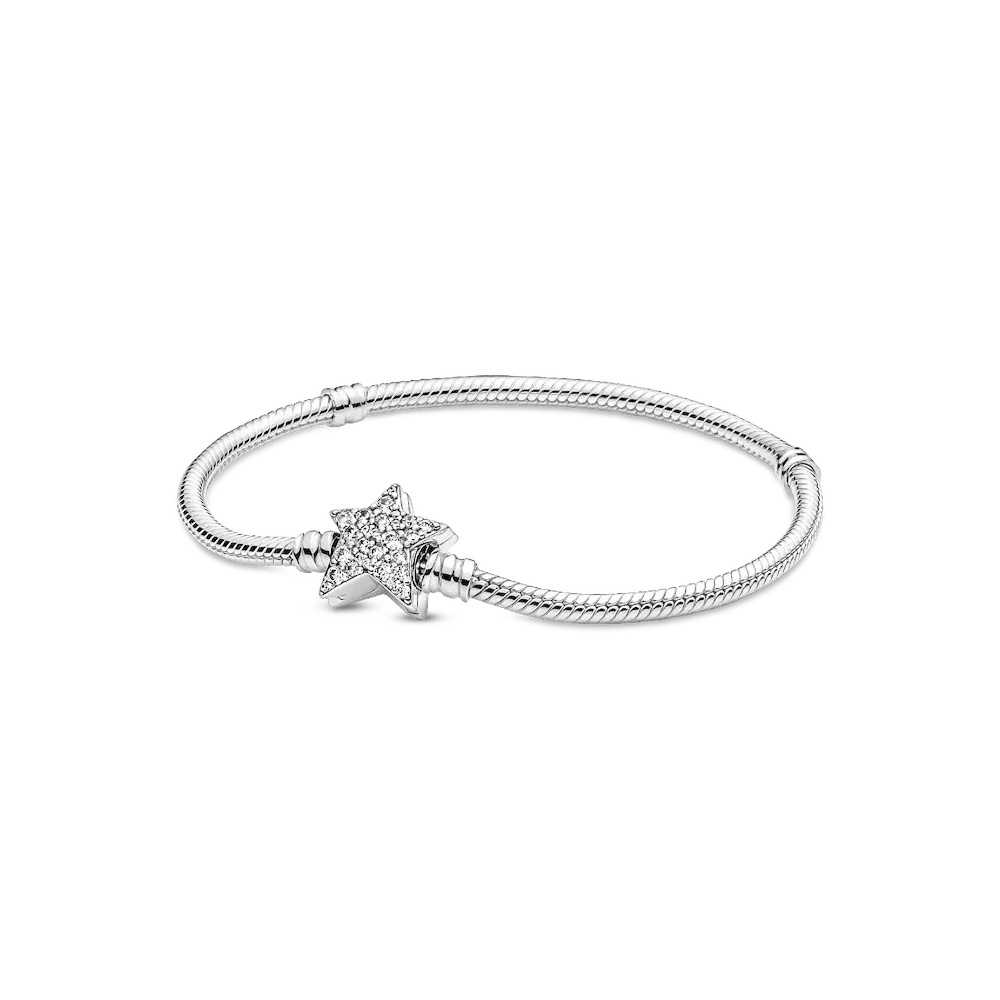 Pandora Moments Asymmetric Star Clasp Snake Chain Bracelet