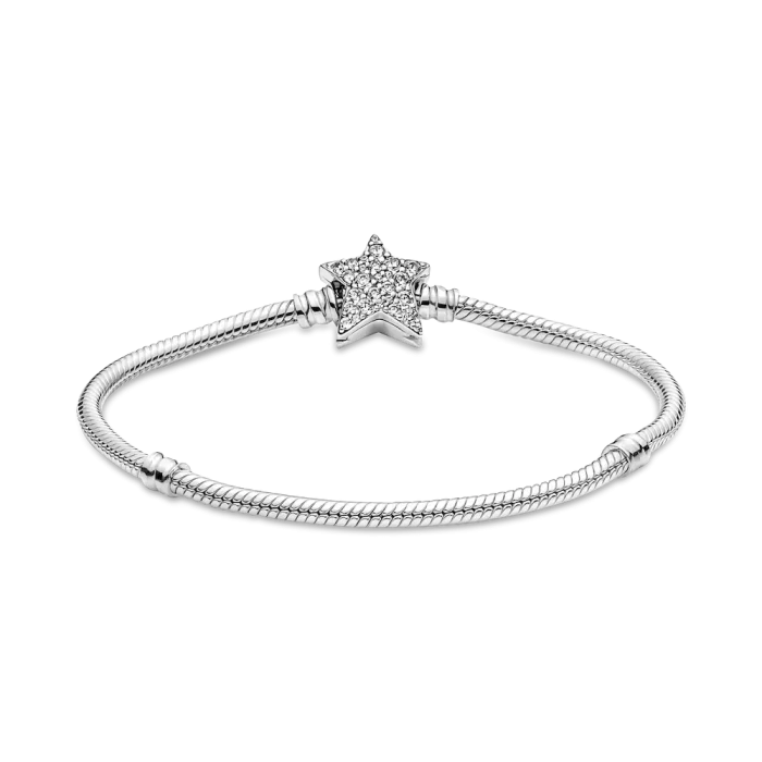 Pandora Moments Asymmetric Star Clasp Snake Chain Bracelet - Image 6
