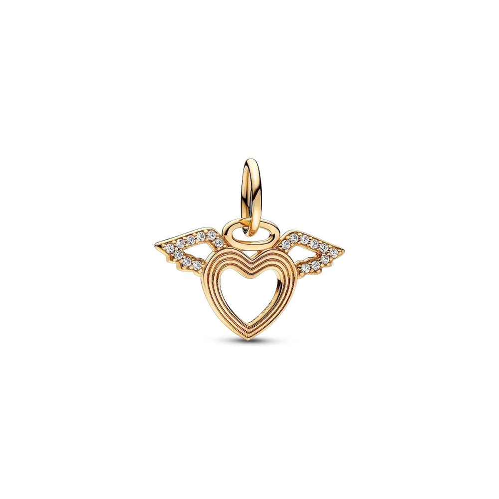 FINAL SALE - Heart & Angel Wings Dangle Charm