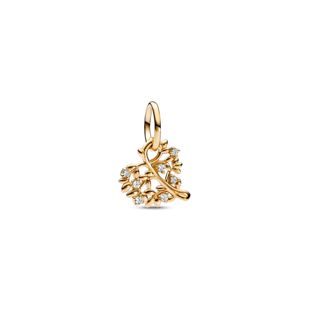 Sparkling Heart & Family Tree Dangle Charm