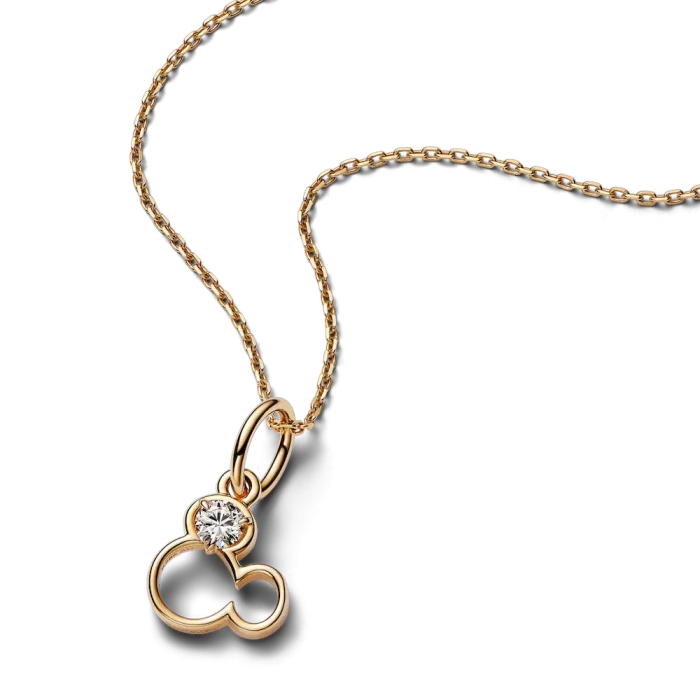 Disney Mickey Mouse Silhouette Lab-Grown Diamond Dangle Charm - Image 3