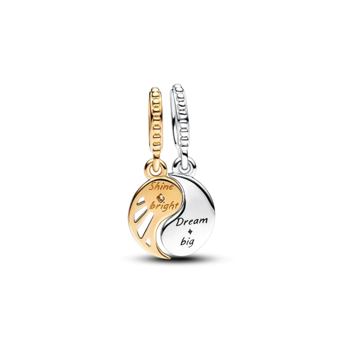 Two-tone Splittable Sun & Moon Dangle Charm - Image 4