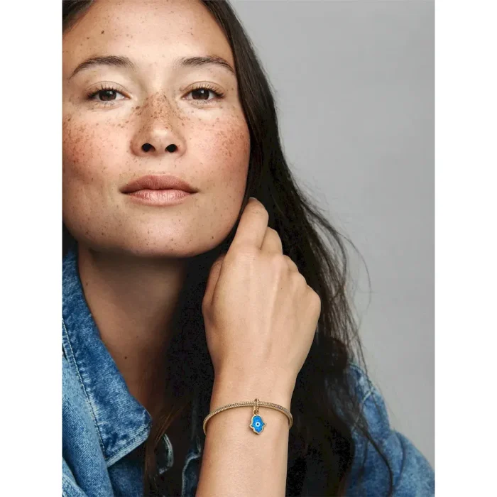 Opalescent Blue Hamsa Hand Dangle Charm - Image 3