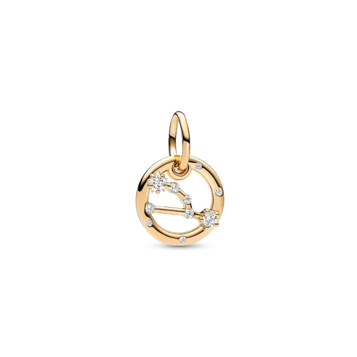 Taurus Zodiac Dangle Charm Studded Bracelet Set - Image 4