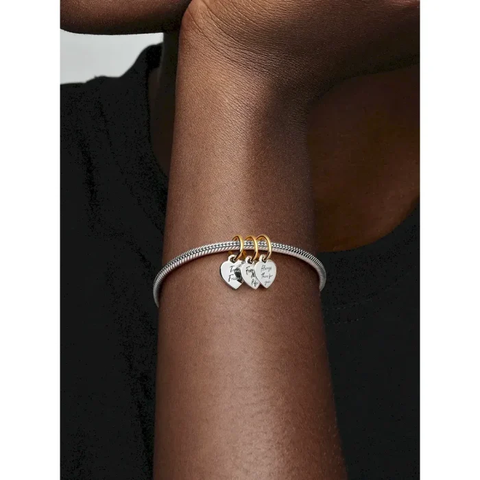 Two-tone Splittable Friendship Triple Dangle Charm - Image 2