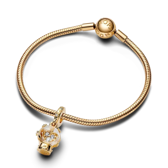 Heart Snowflake Snow Globe Dangle Charm - Image 5