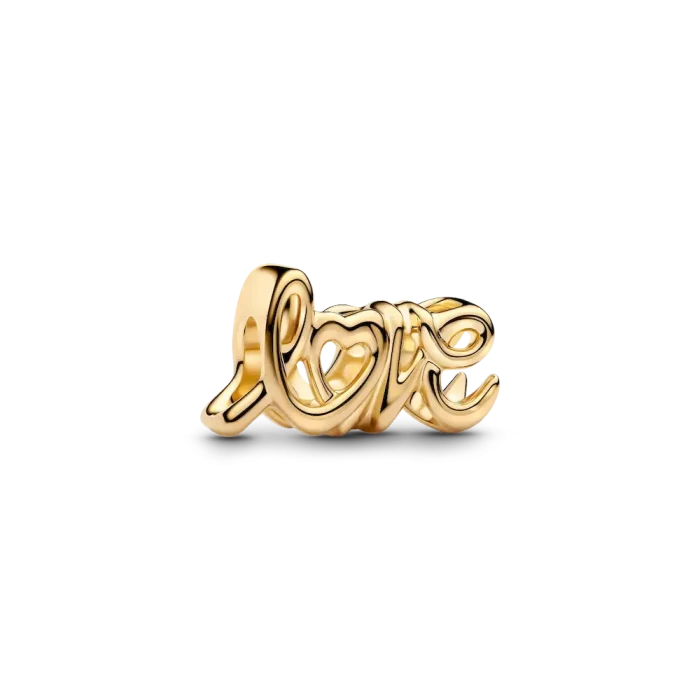 Golden Love Script Charm Bracelet Set - Image 3