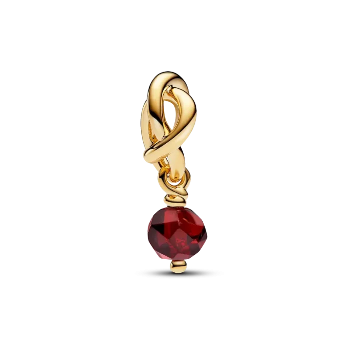 Faceted Red Eternity Circle Dangle Charm - Image 4