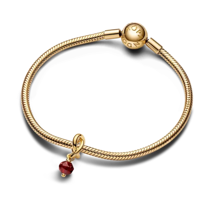 Faceted Red Eternity Circle Dangle Charm - Image 5