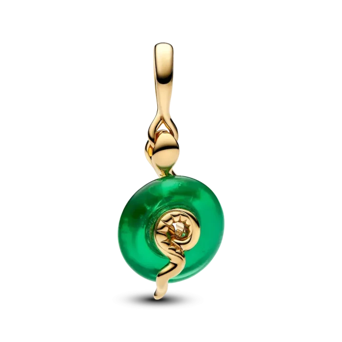 Snake Green Murano Glass Dangle Charm - Image 6