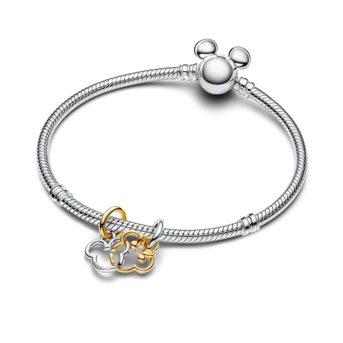 Mickey Mouse and Minnie Mouse Splittable Dangle Charm Bracelet Set - Image 7