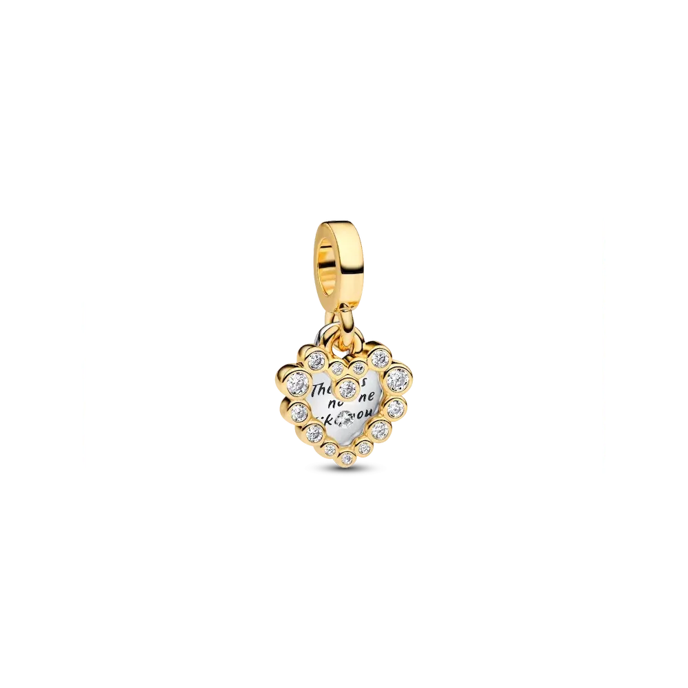 Sparkling Heart Double Dangle Charm