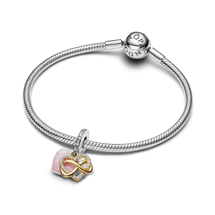 Sparkling Infinity Heart Dangle Charm - Image 3