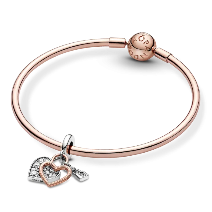 Pandora Moments Studded Chain Necklace and Heart Dangle Set - Image 13