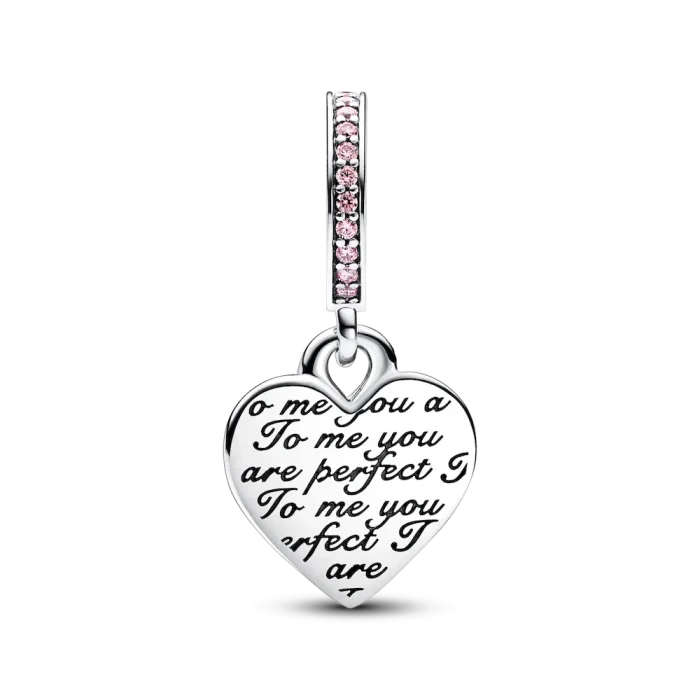 Two-tone Infinity Heart and Mom Charm Bracelet Set - Image 13