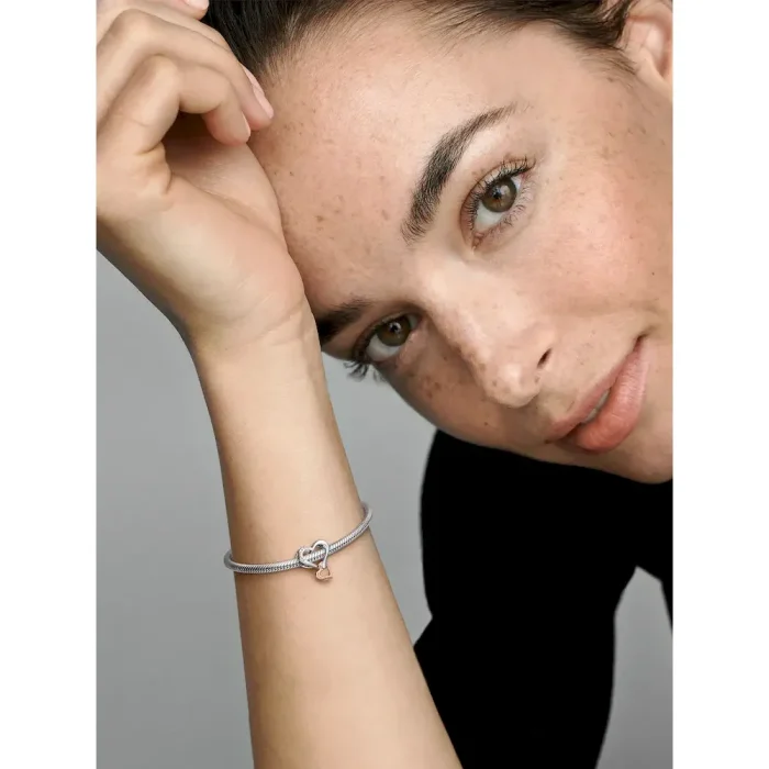 Two-tone Openwork Infinity Heart Charm - Image 3