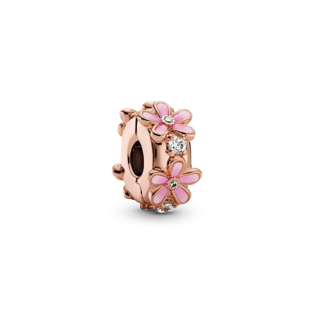 Pink Daisy Spacer Clip Charm