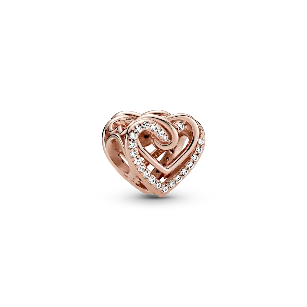 Sparkling Entwined Hearts Charm