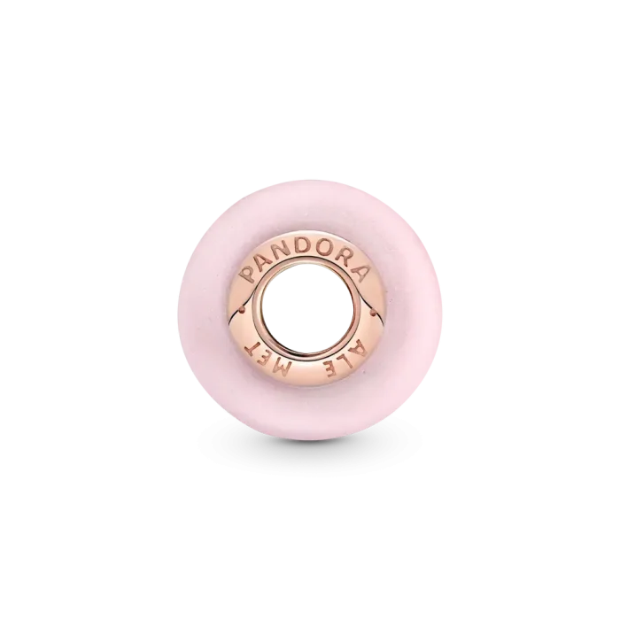 Matte Pink Murano Glass Charm - Image 3