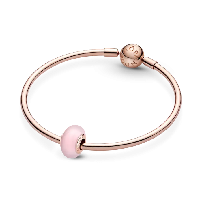 Matte Pink Murano Glass Charm - Image 5
