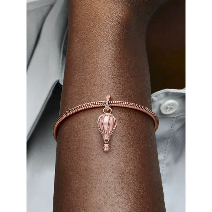 Sparkling Pink Hot Air Balloon Dangle Charm - Image 2