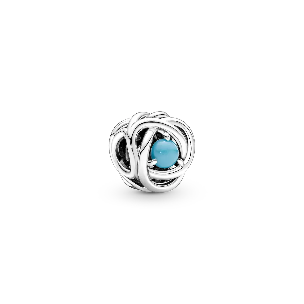 December Turquoise Blue Eternity Circle Charm
