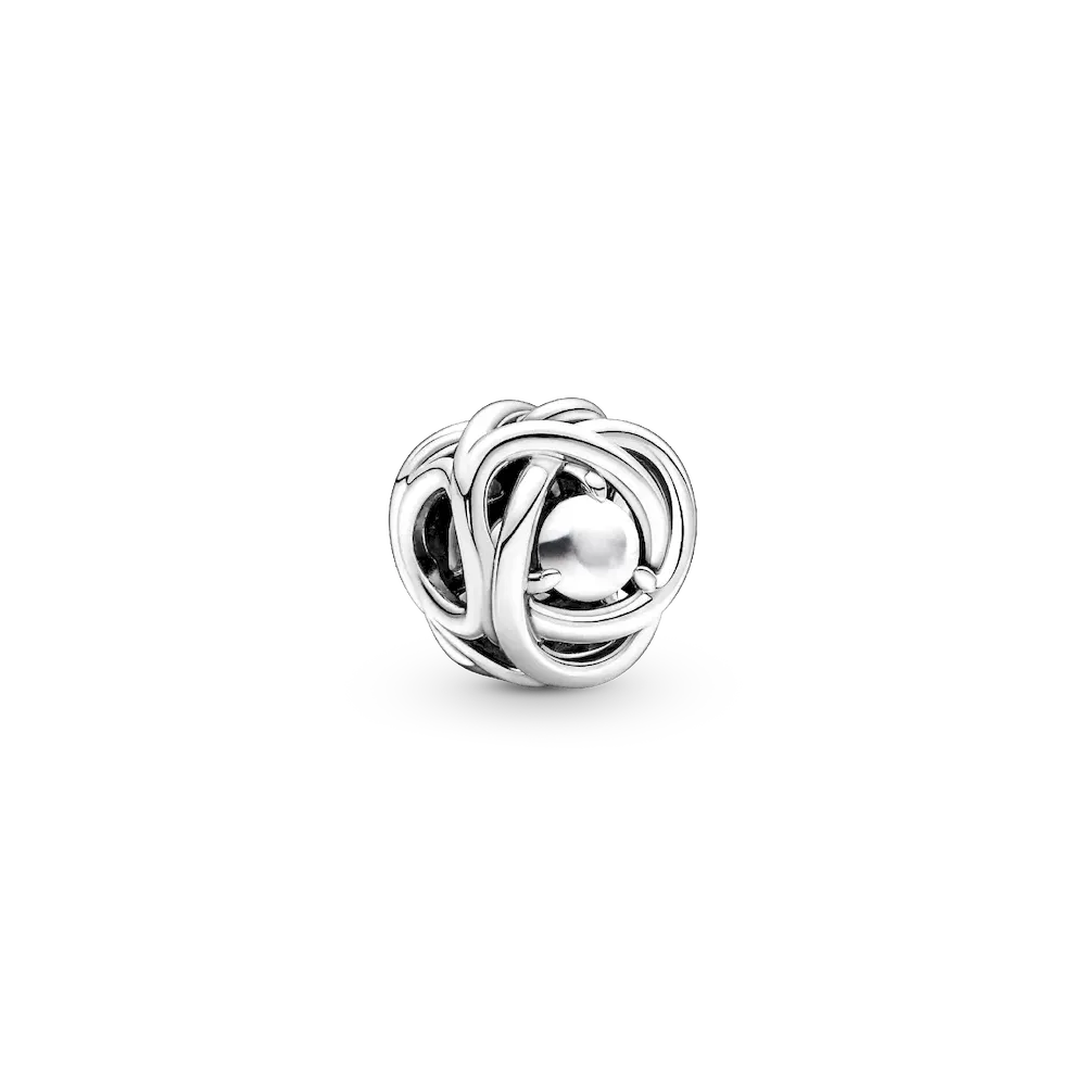 June White Mother of Pearl Eternity Circle Charm