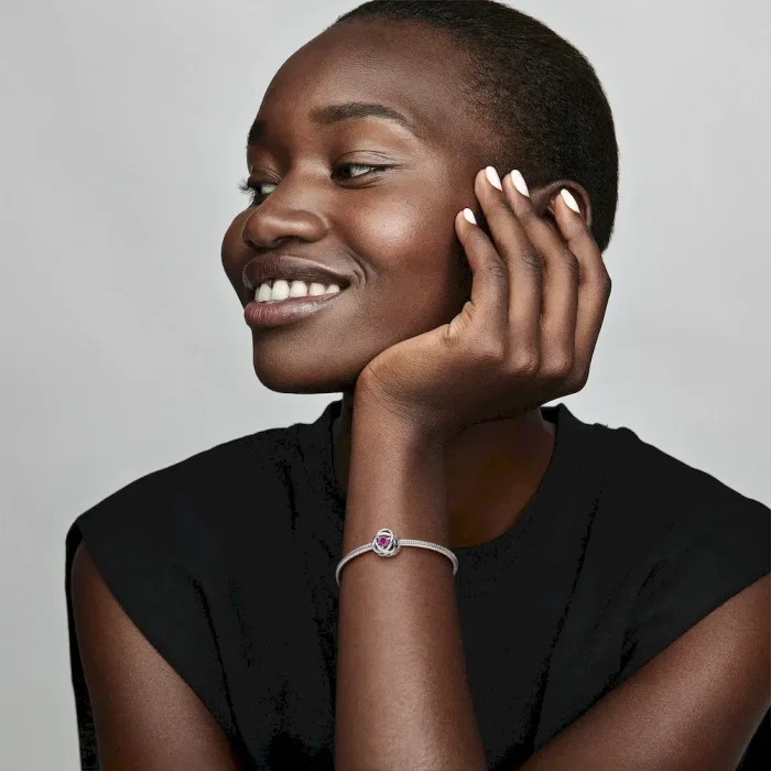 October Pink Eternity Circle Charm - Image 3