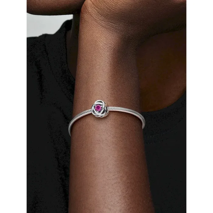 October Pink Eternity Circle Charm - Image 2