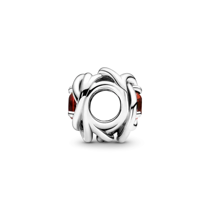 January Red Eternity Circle Charm - Image 4