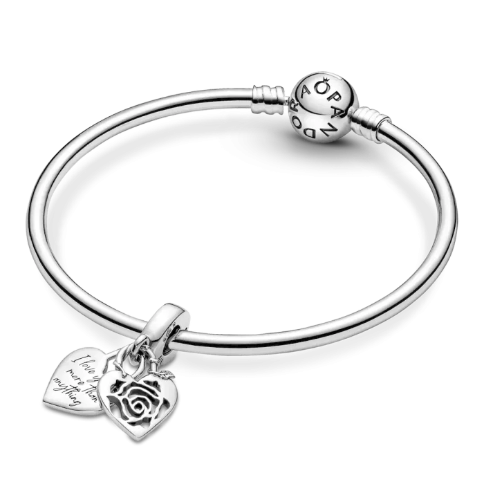 Rose Heart Padlock Dangle Charm - Image 6