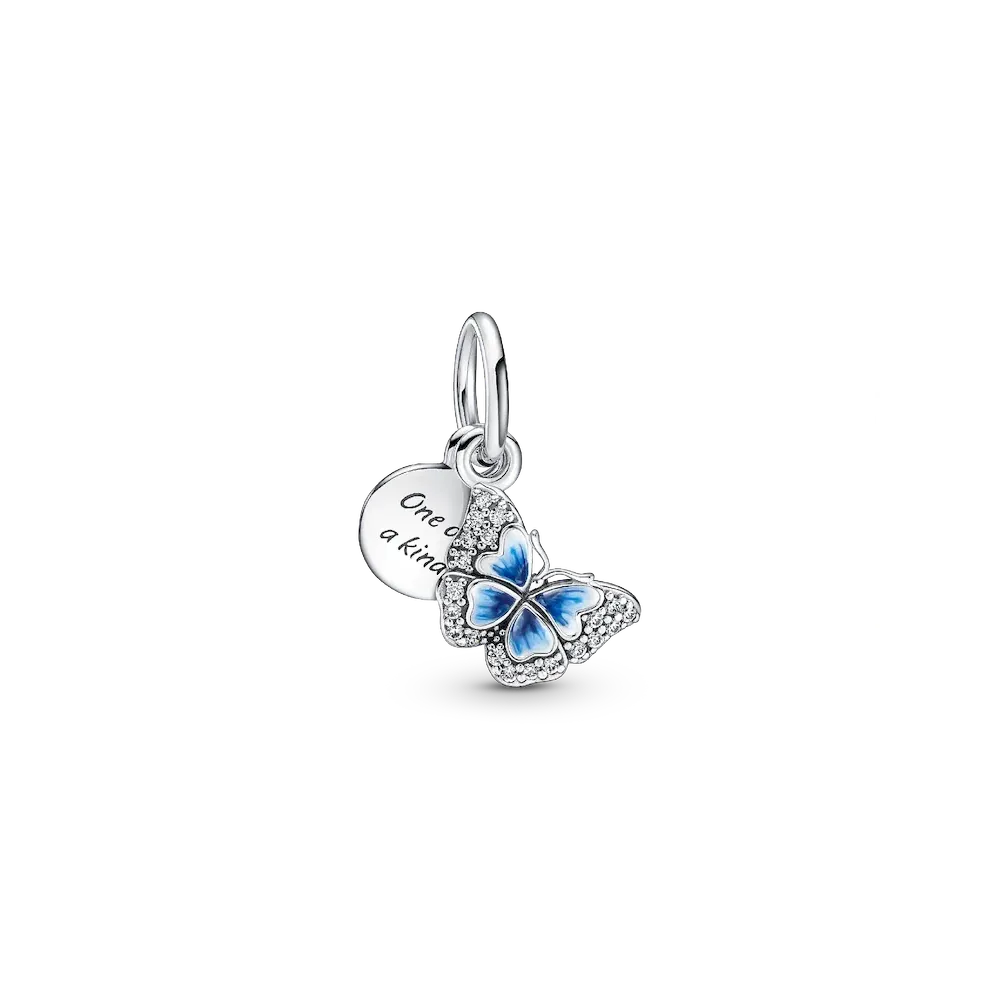 790757C01_RGB.webp Blue Butterfly & Quote Double Dangle Charm - Image 1