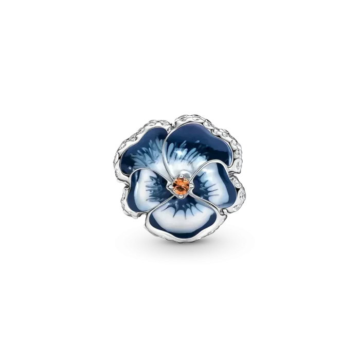 Blue Pansy Flower Charm - Image 5