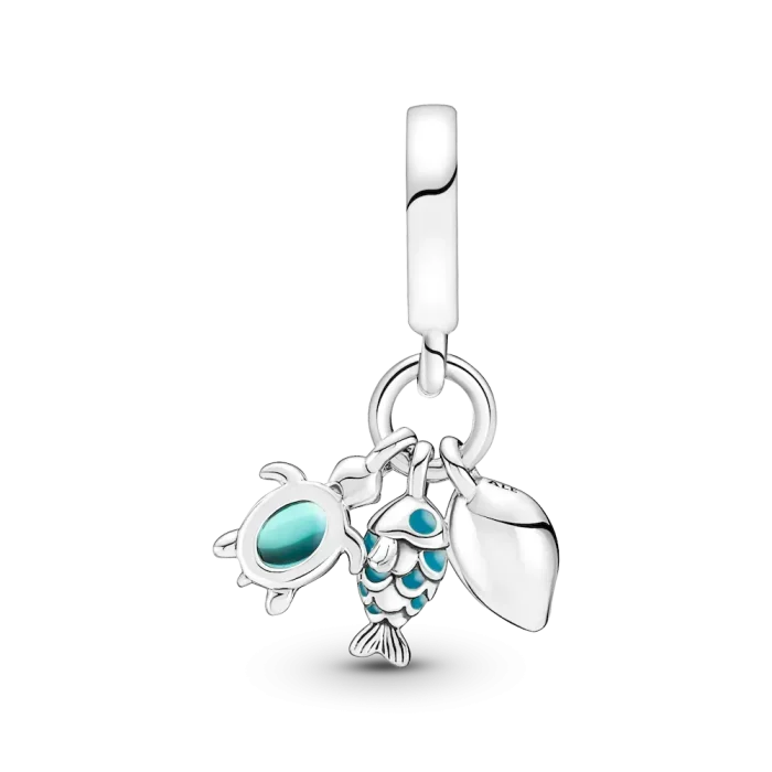 Fish, Sea Turtle & Conch Triple Dangle Charm - Image 4
