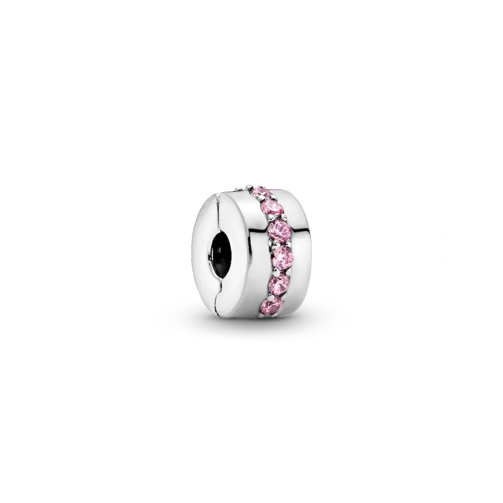 Pink Sparkling Row Clip Charm