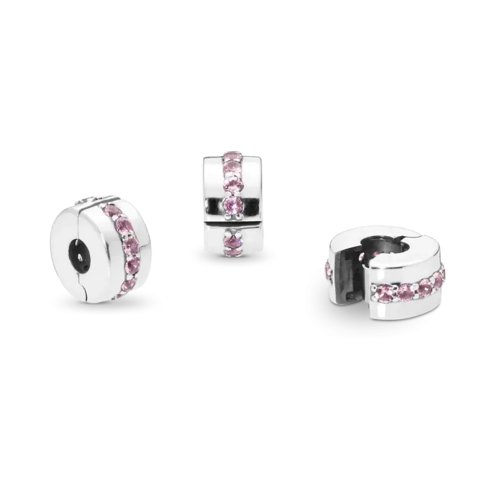 Pink Sparkling Row Clip Charm - Image 5