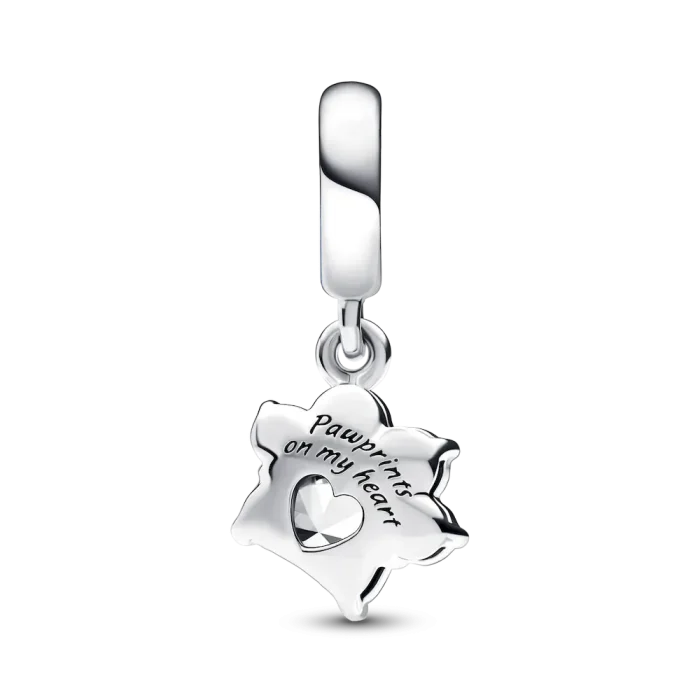 Sparkling Pet Paw Print Dangle Charm - Image 4