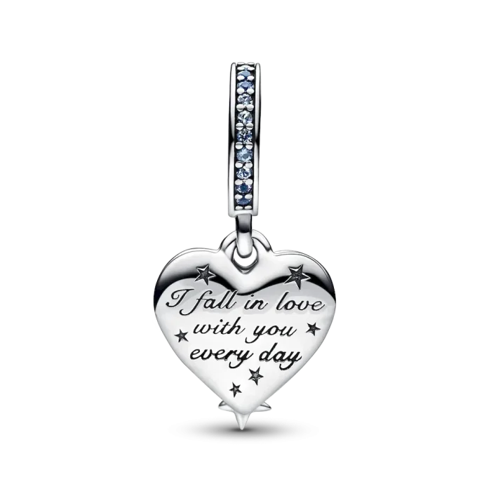 Celestial Shooting Star Heart Double Dangle Charm - Image 4